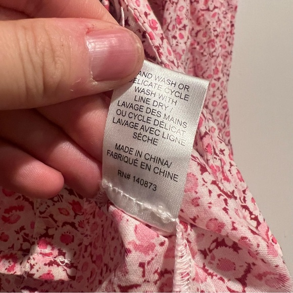 LoveShackFancy Pink Floral Erica Top Ruffle Button Down Shirt - Picture 7 of 8